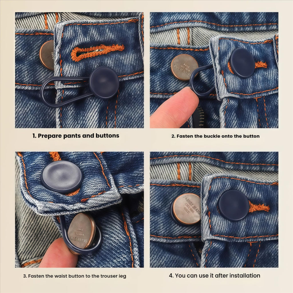 JANCAN 14 Pcs Button Extenders for Jeans & Pants, No-Sew Waist Adjuster