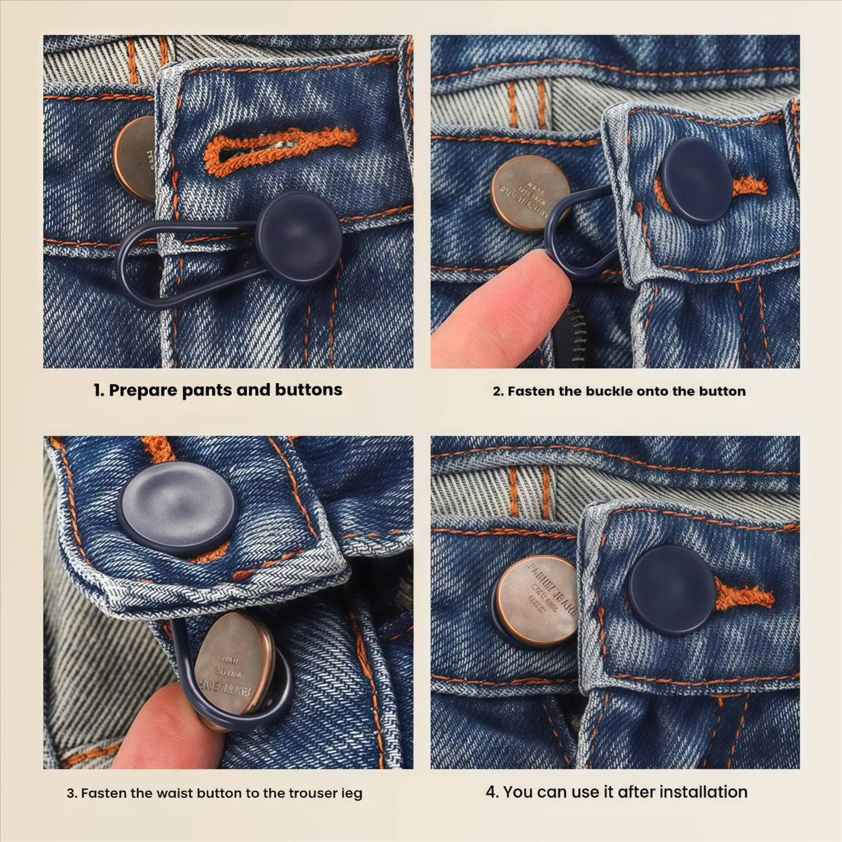 JANCAN 14 Pcs Button Extenders for Jeans & Pants, No-Sew Waist Adjuster