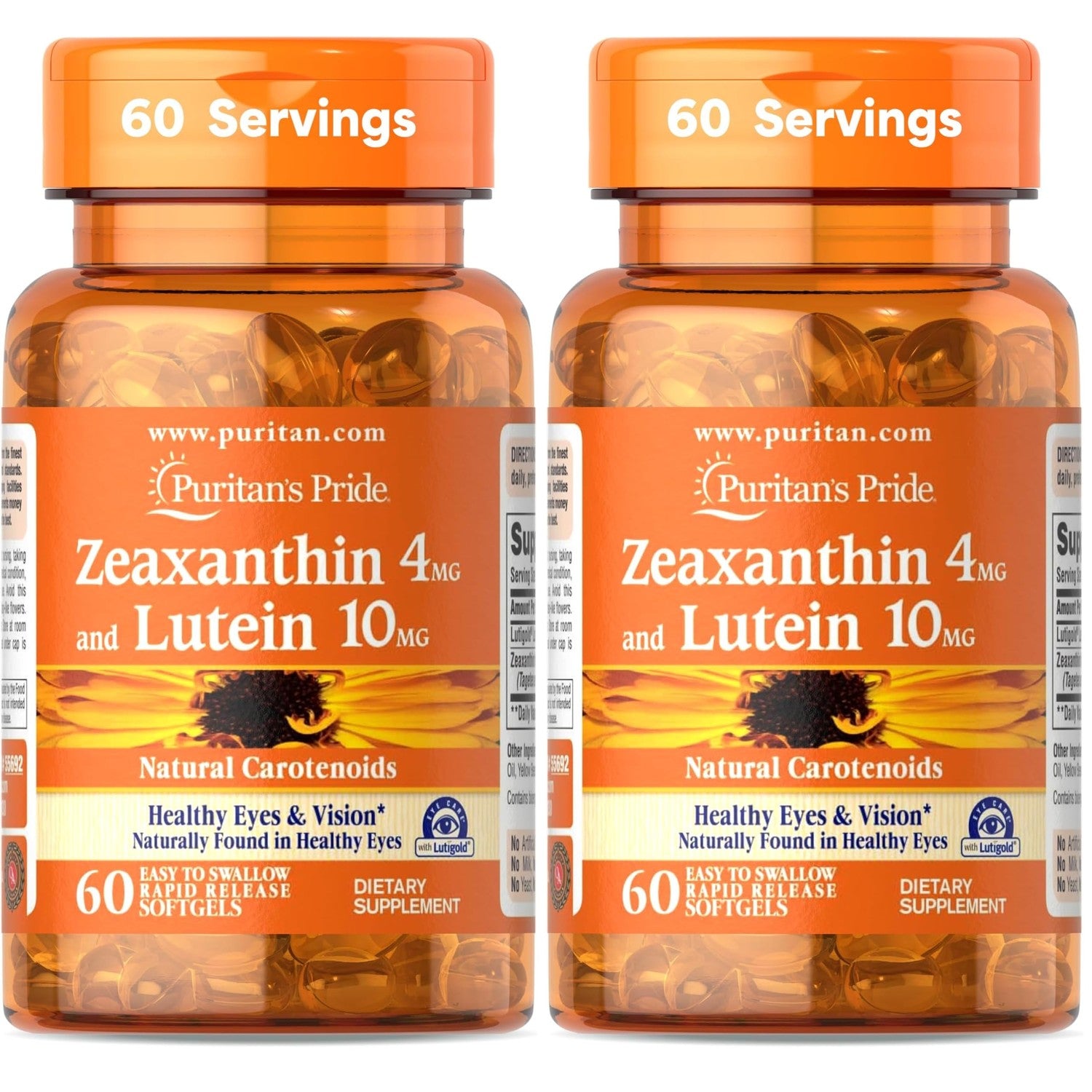 Puritan's Pride Zeaxanthin 4mg with Lutigold™ Lutein 10mg Carotenoids