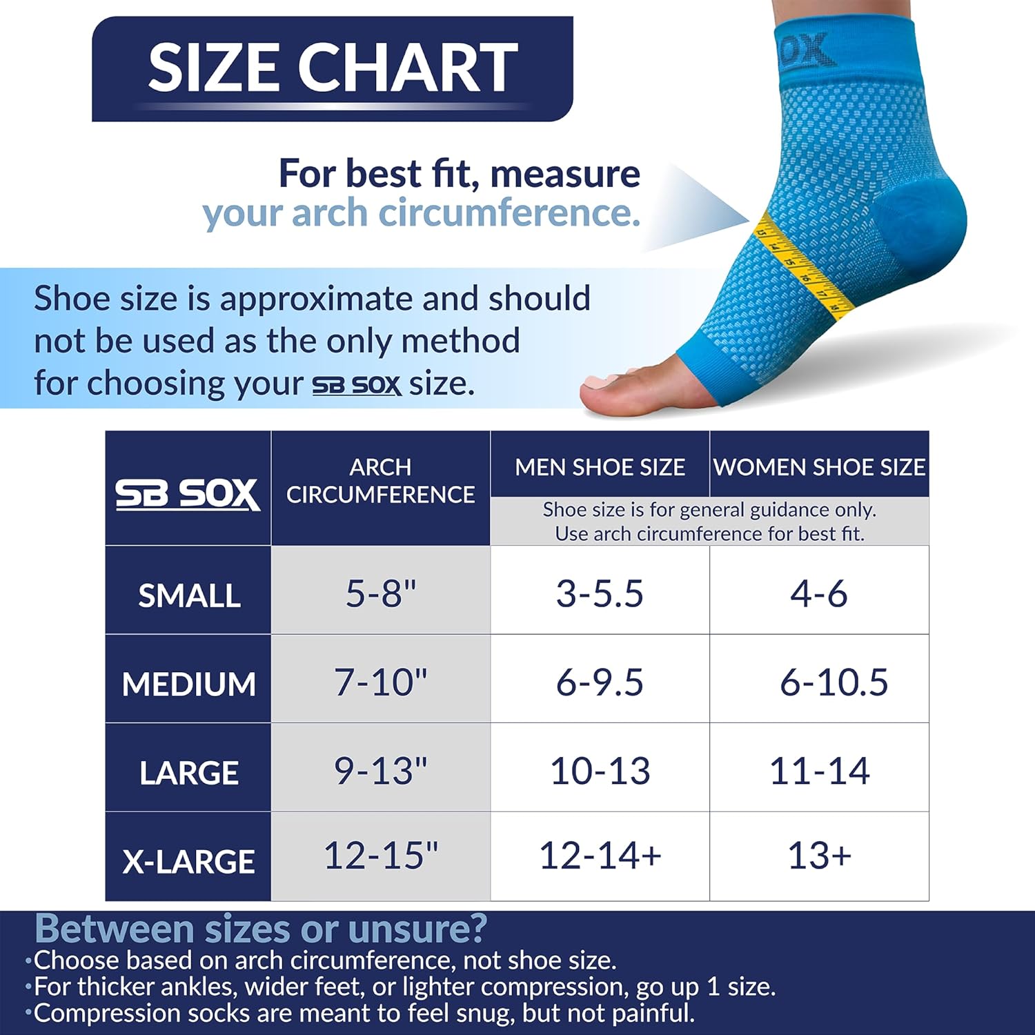 Buy now SB SOX Plantar Fasciitis Relief Socks â€“ Ankle Brace Compression Sleeve â€“ Arch Support for Foot Pain, Swelling, Heel Spurs â€“ Foot Brace for Achilles Tendonitis Relief, Injury Recovery (Blue, Medium) at indiglob india