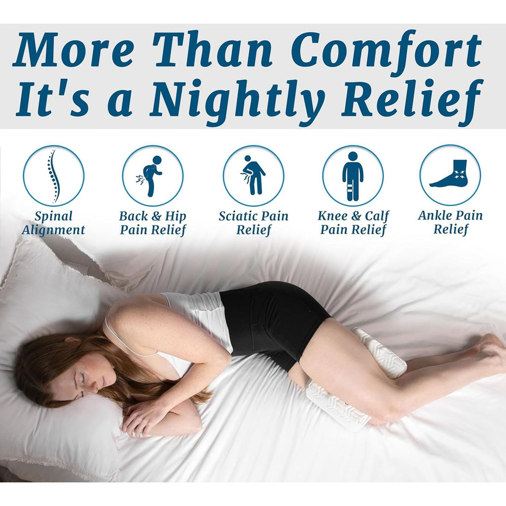 Buy now ComfiLife Orthopedic Knee and Leg Pillow for Side Sleepers Sleeping - 100% Polyurethane Foam for Back Pain, Hip Pain Relief at indiglob india