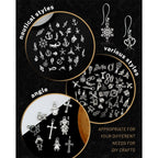 JIALEEY 300 PCS Wholesale Bulk Lots Jewelry Making Charms Mixed Smooth Tibetan Silver Alloy Charms Pendants DIY for Bracelet Necklace Jewelry Making and Crafting
