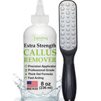 Foot Callus Remover Gel & File, 8 oz Extra Strength Callus Remover for Feet | Easily Softens and Removes Dead Hard Skin on Heels & Feet, Salon Results at Home in Minutes, Double-Sided Rasp Pedicure Tool