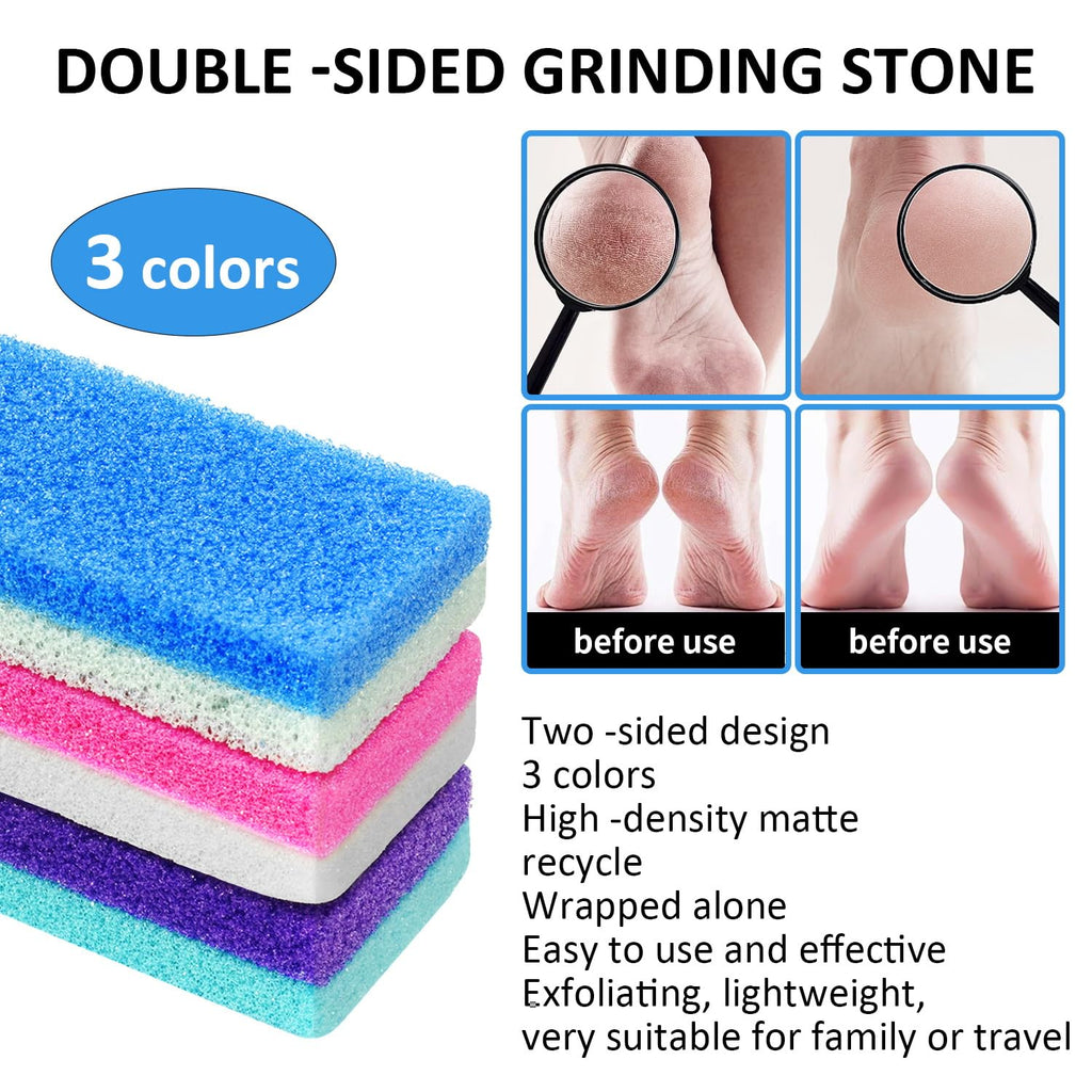 NYQIUGER 6Pcs Professional Pedicure Foot Pumice Stone for Feet Skin Callus Remover and Scrubber for Dead Skins Sided