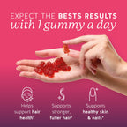 Bears with Benefits Biotin 5,000 mcg Hair Growth Gummies | Complete beauty formula with Vitamins C & E, Zinc and Iodine to support healthy hair, glowing skin and stronger nails.