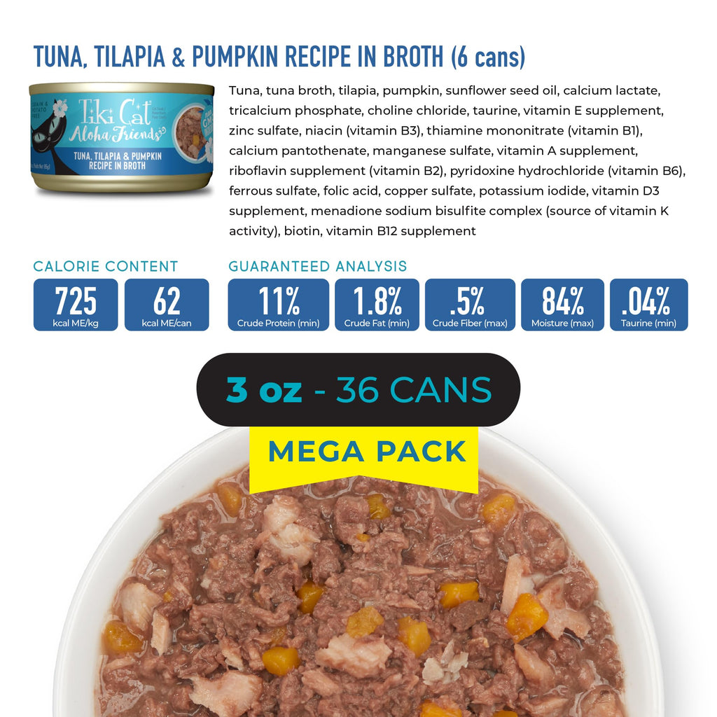 Tiki Cat Aloha Friends Mega Pack, Tuna Favorites, 3 oz. Can (36 Count)