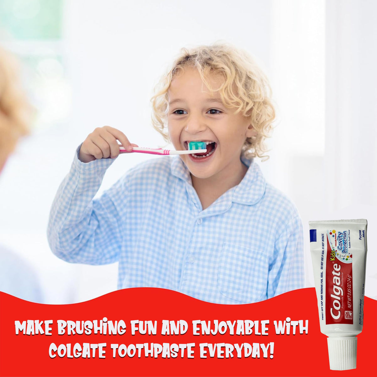 Colgate Kids Cavity Protection Fluoride Toothpaste, 6 Pack, Bubble Fruit Flavor, Children's Toothpaste, for Ages 2+, Sugar Free, No Artificial Preservatives, Travel Size 0.85 oz Each