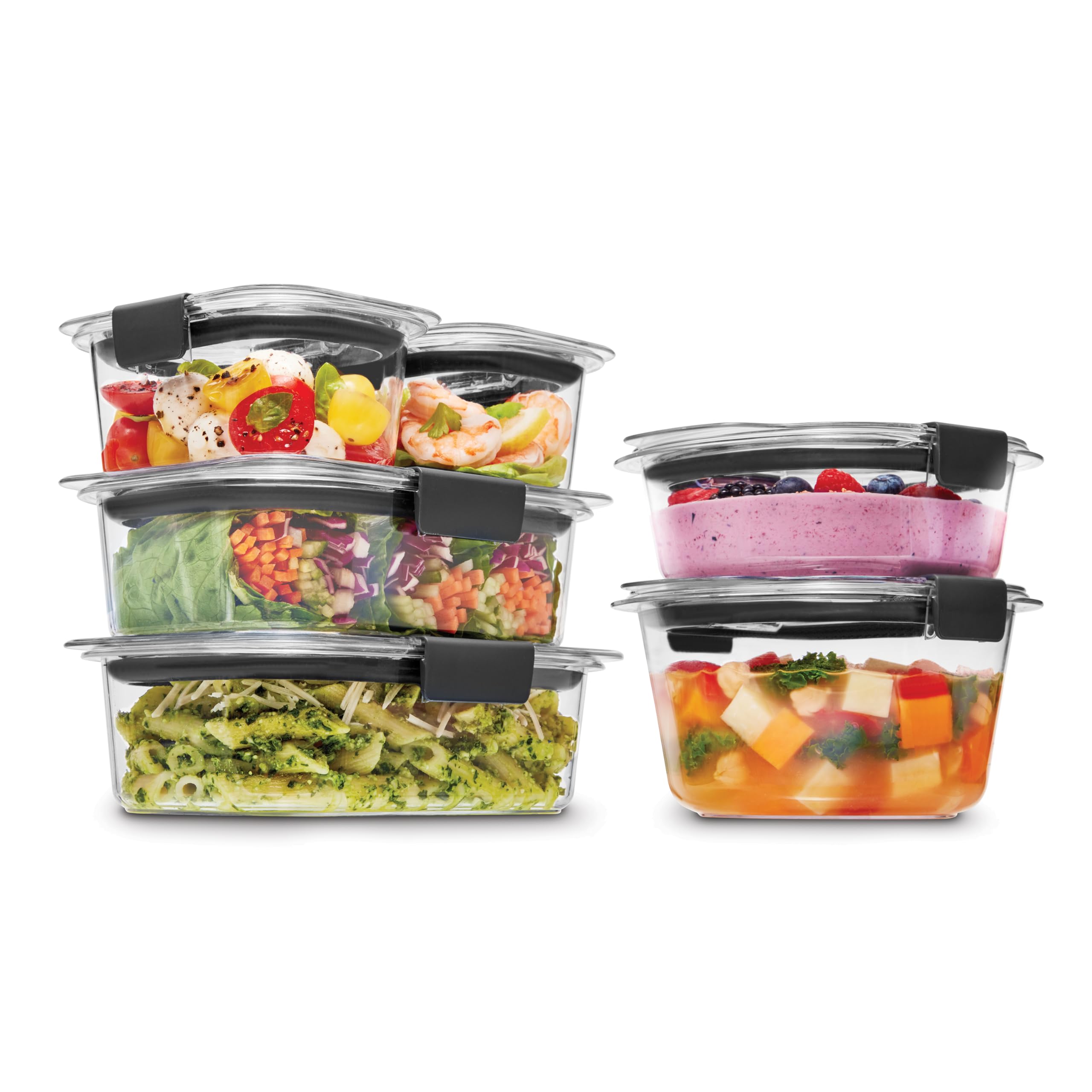 Buy now Rubbermaid Brilliance Food Storage Containers, Set of 5 (10 Pieces), BPA-Free, Leak-Proof, Clear Assorted (12-Piece) at indiglob india