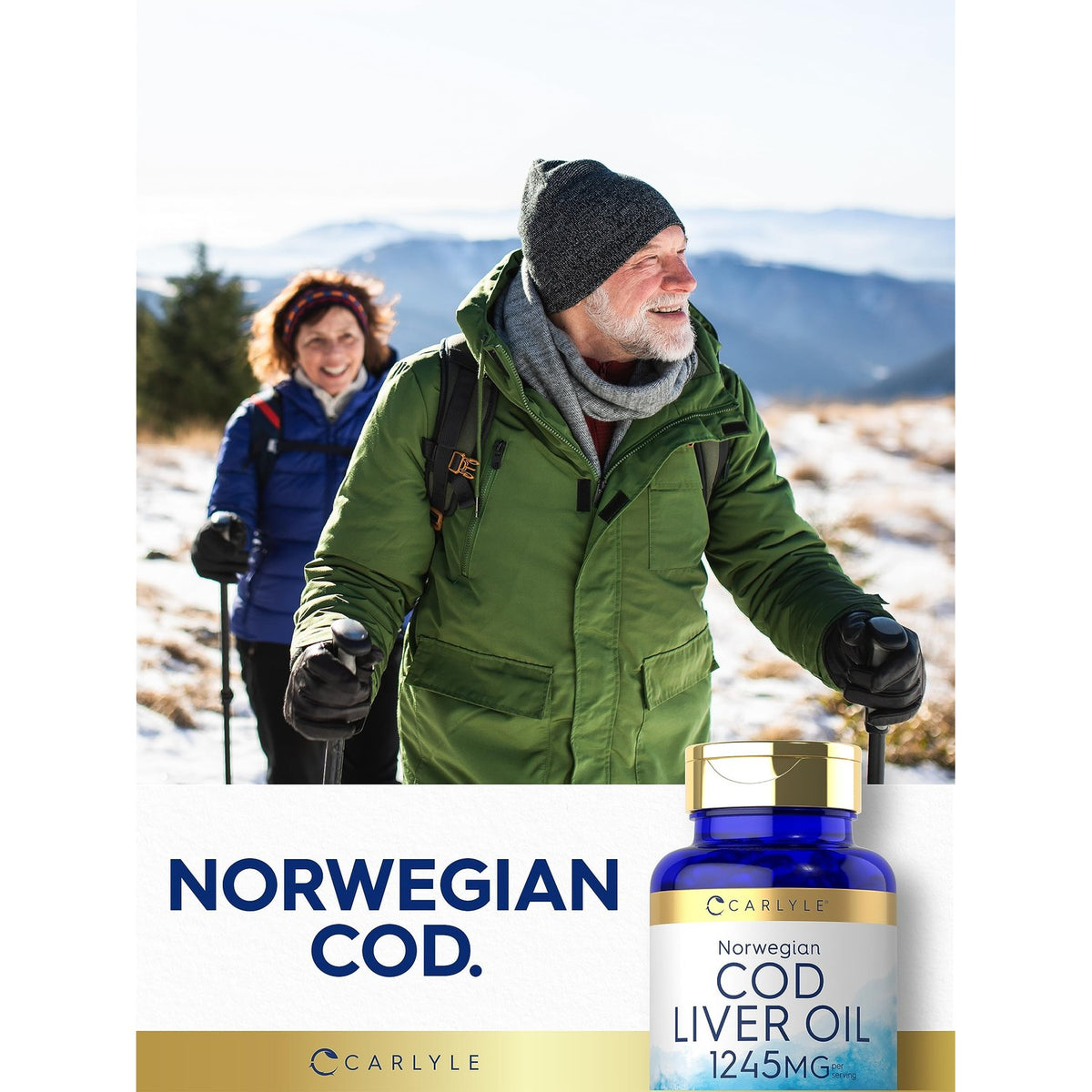 Carlyle Norwegian Cod Liver Oil | with EPA & DHA | 1245mg | 150 Softgels