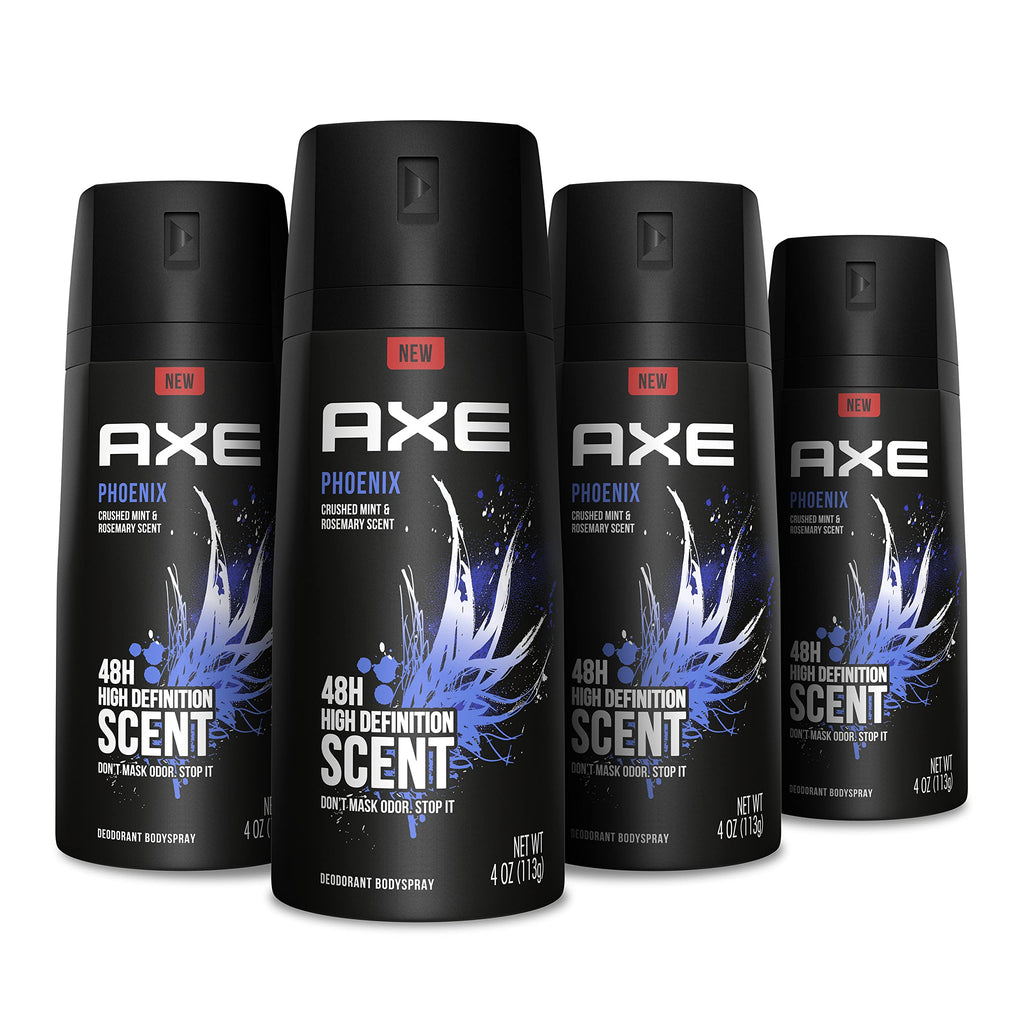 Buy now Axe Body Spray Deodorant For Long Lasting Odor Protection, Phoenix Deodorant For Men Formulated Without Aluminum 4oz 4 Count at indiglob india