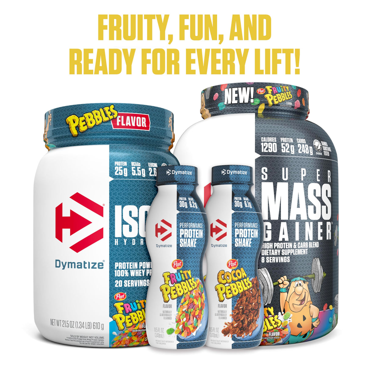 Dymatize x Fruity Pebbles ISO100 Whey Protein Powder Isolate, 25g of Protein, 20 Servings, 5.5g BCAAs, 120 Cal., Gluten Free, 1g Fat, 1g Sugar, 2g Carb (24 Servings)