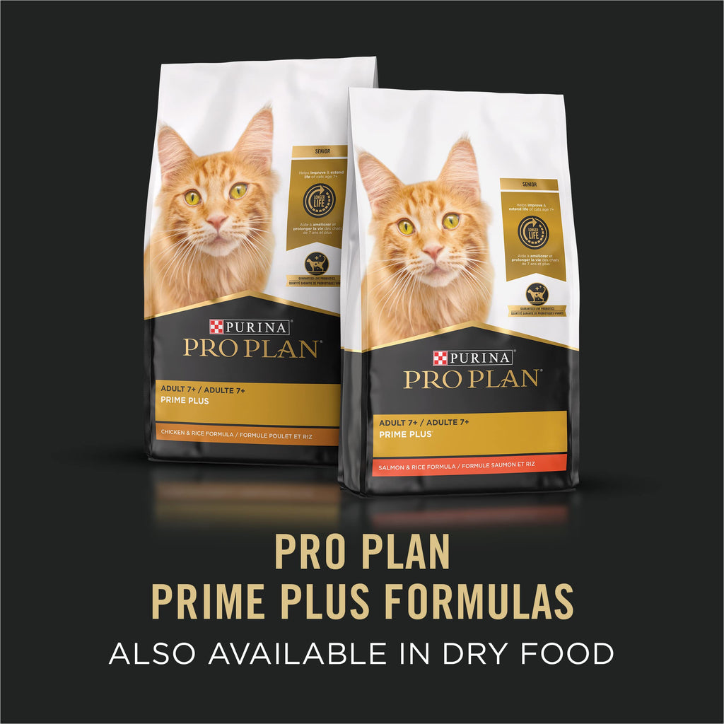 Purina Pro Plan Adult 7+ Senior Wet Cat Food Pate Variety Pack, (2x12) 3 oz