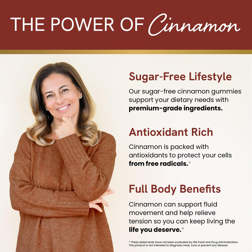 Sugar-Free Cinnamon Gummies, Ceylon Cinnamon & Cassia, 20:1 Extract, Vegan