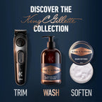 King C. Gillette Beard Wash, Mens Face Wash, 11.8 oz, Infused with Argan Oil and Avocado Oil to Cleanse Hair and Skin