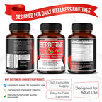 Berberine Supplement - Enhanced with Ceylon Cinnamon, Turmeric, Milk Thistle, Bitter Melon for Digestion, Immunity & Weight Managament (150 Count (Pack of 1))