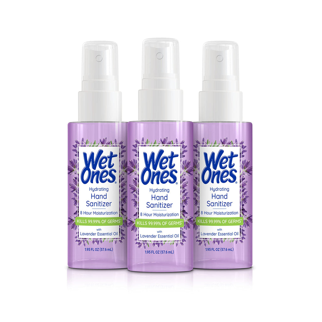 Wet Ones Hand Sanitizer Spray Travel Size, Lavender, 1.95 Fl Oz (3 Pack)