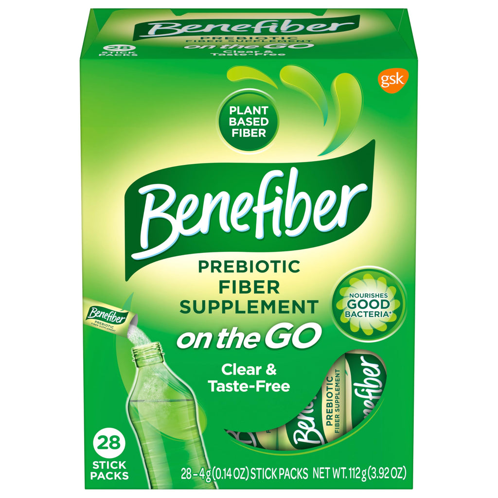 Benefiber On The Go Prebiotic Fiber Supplement Powder for Digestive Health, Daily Fiber Powder, Unflavored Powder Stick Packs - 36 Sticks (Pack of 2)