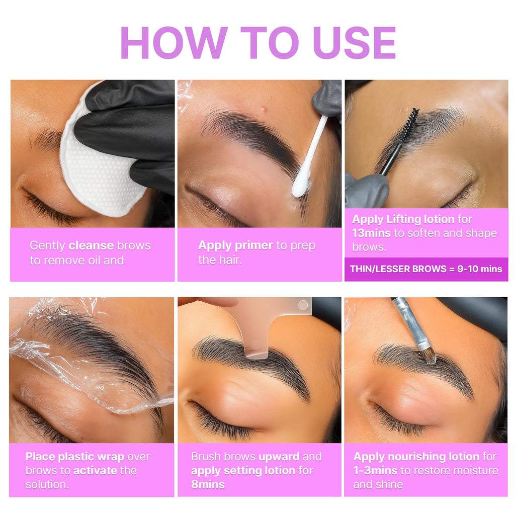 At Home Brow Lamination Kit - DIY Eyebrow Lamination Kit Professional Eye Brow Perm Kit Instant DIY Eyebrow Lift Kit for Fuller Thicker Brows Lasts For Upto 8 Weeks