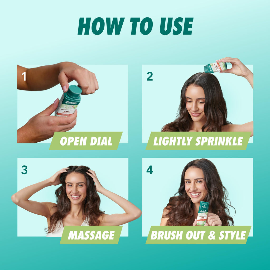 Batiste Powder Dry Shampoo, Simply Bare Scented Non-Aerosol, 1.06 Oz | Subtle Scent, TSA Compliant Travel Size, Oil-Absorbing, Blends Seamlessly, Instant Hair Refresh