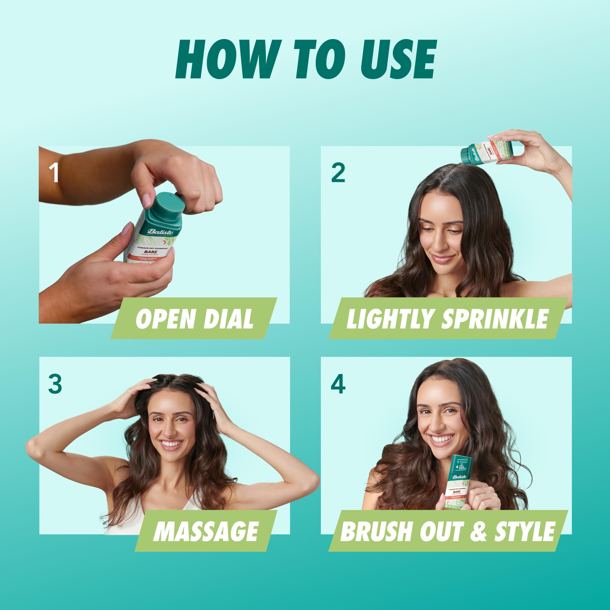 Batiste Powder Dry Shampoo, Simply Bare Scented Non-Aerosol, 1.06 Oz | Subtle Scent, TSA Compliant Travel Size, Oil-Absorbing, Blends Seamlessly, Instant Hair Refresh