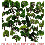 Buy now 32pcs 0.79-6.30inch Mixed Model Trees Accessories Model Train Scenery Architecture Trees Model Scenery with No Stands(All Green) at indiglob india