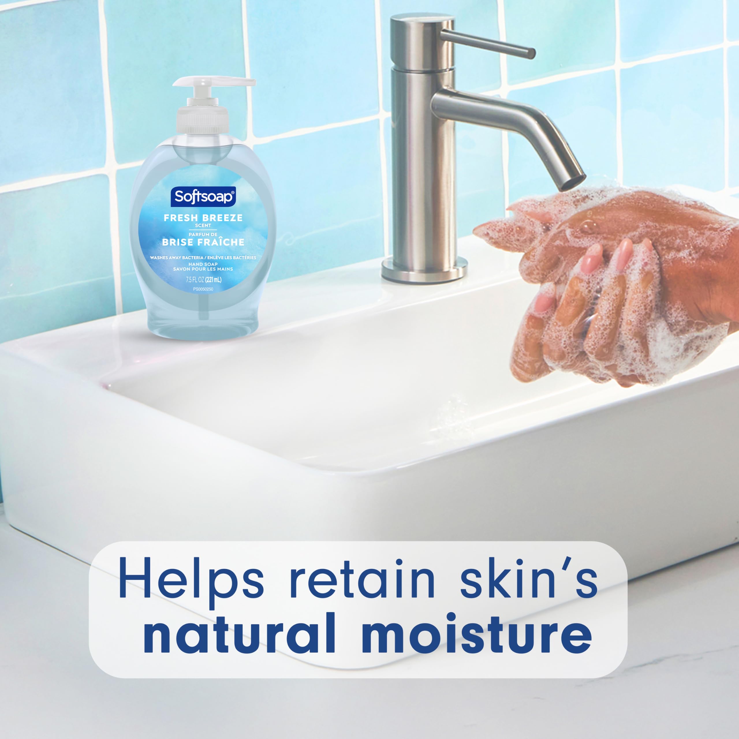 Softsoap Liquid Hand Soap, Fresh Breeze - 7.5 Fl Oz (Pack of 6) | Paraben-Free, Phthalate-Free, Washes Away Germs, Bathroom Hand Soap, Kitchen Hand Soap, Daily Handwashing, Gentle on Hands