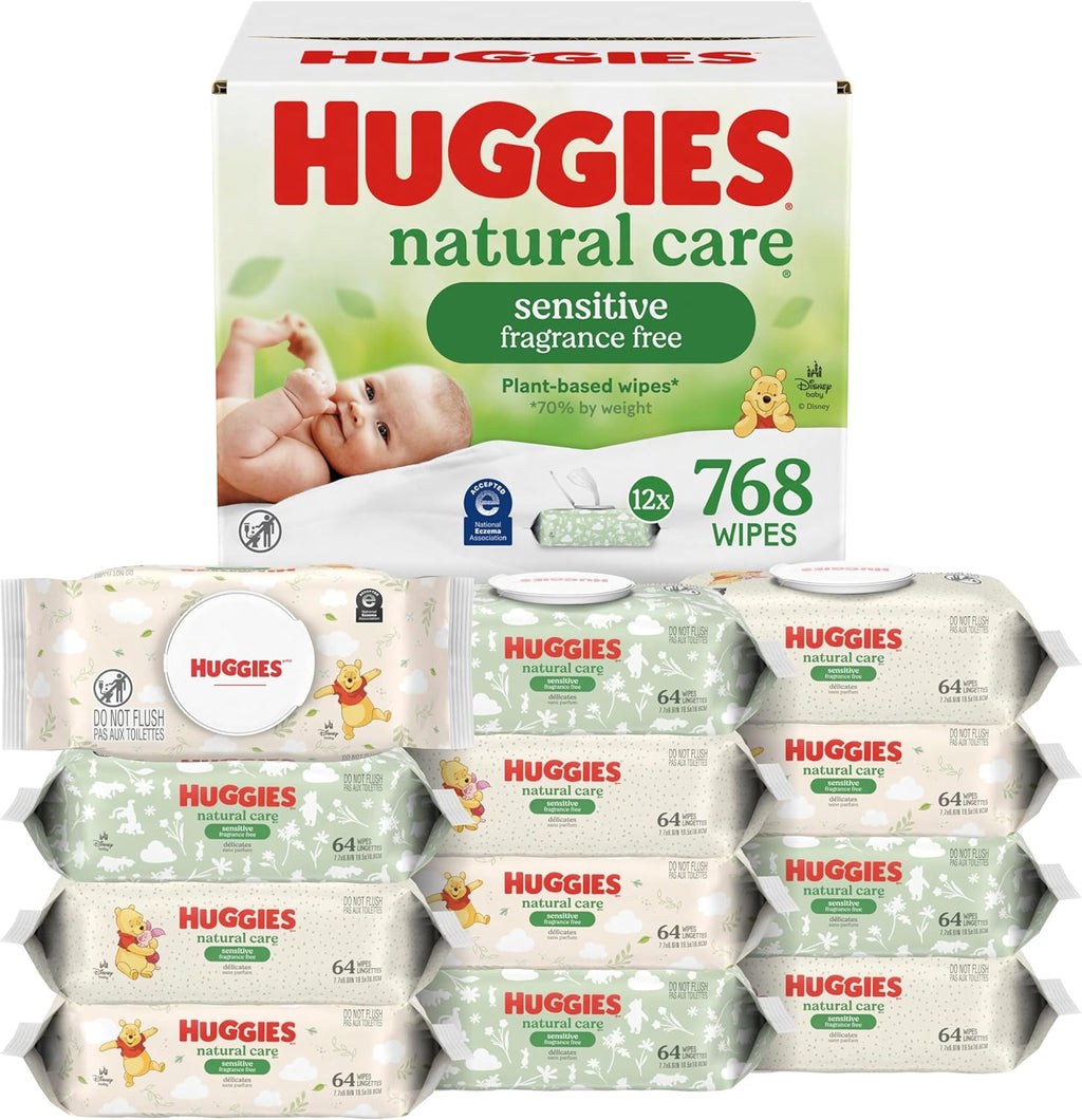 Buy now Baby Wipes, Huggies Natural Care Sensitive Baby Diaper Wipes, Unscented, Hypoallergenic, 1 Flip-Top Packs (56 Wipes Total) at indiglob india