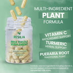 Resilia Milk Thistle Silymarin – 300 mg Supplement with Vitamin C, Inositol, Pueraria Root & Turmeric Extract, High-Absorption Antioxidant-Focused Plant Formula, 30 Vegetarian Capsules