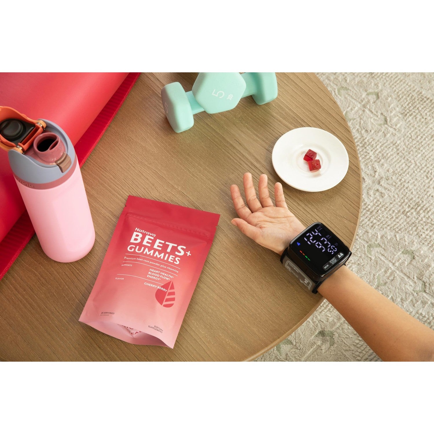 Beets+ Gummies - Premium Beet Root Powder, Grape Seed Extract and Vitamin C - Supports Healthy Blood Pressure and Heart Health - Low Sugar Nitric Oxide and Circulation Supplement - 50 Gummies