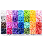 28 Colors 3500 Pcs Clay Beads Kit for Bracelets Making, Flat Round Polymer Spacer heishi Clay Beads for Craft and Jewelry Making