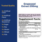 Puritan's Pride Grapeseed Extract 200mg, 120 Rapid Release Capsules