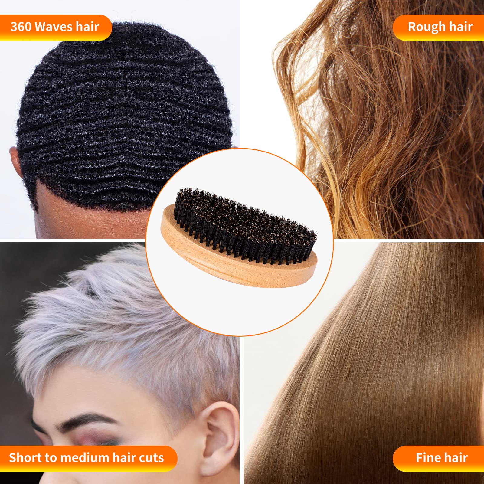 Buy now Wave Brush for Men - Beech Wood & Black Boar Bristle Brush for Cultivating Beards, Hair Waves, and Wolfing at indiglob india