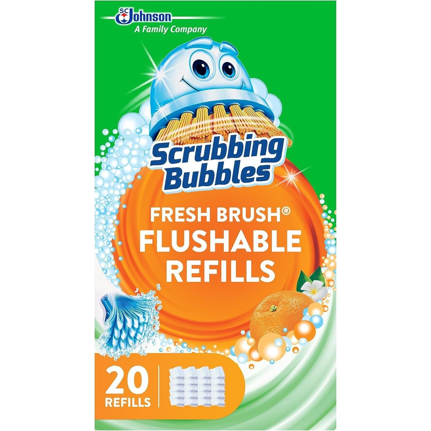 Buy now Scrubbing Bubbles Toilet Bowl Brush and Holder with Cleaner Refill Pads, Fresh Brush Toilet Wand Starter Kit, Cleans Limescale & Fights Odors, Citrus Scent, 1 Wand + 4 Refills + 1 Stand 20 Count (Pack of 1) Refill at indiglob india