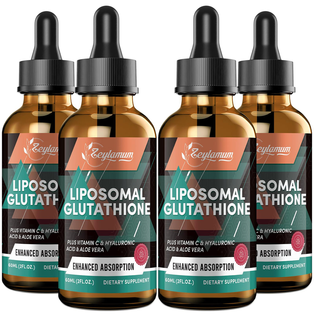 2000MG Liposomal Glutathione Liquid Drops, Ultra High Absorption, Natural Detoxification, Immune System & Skin Support*, L-Glutathione, Vitamin C & Hyaluronic Acid, Capsules Alternative, 2.02 OZ