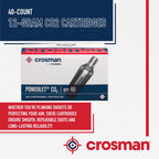 Crosman 40-Count 12-Gram CO2 Cartridges for Air Rifles and Air Pistols 23140-N, Packaging May Vary