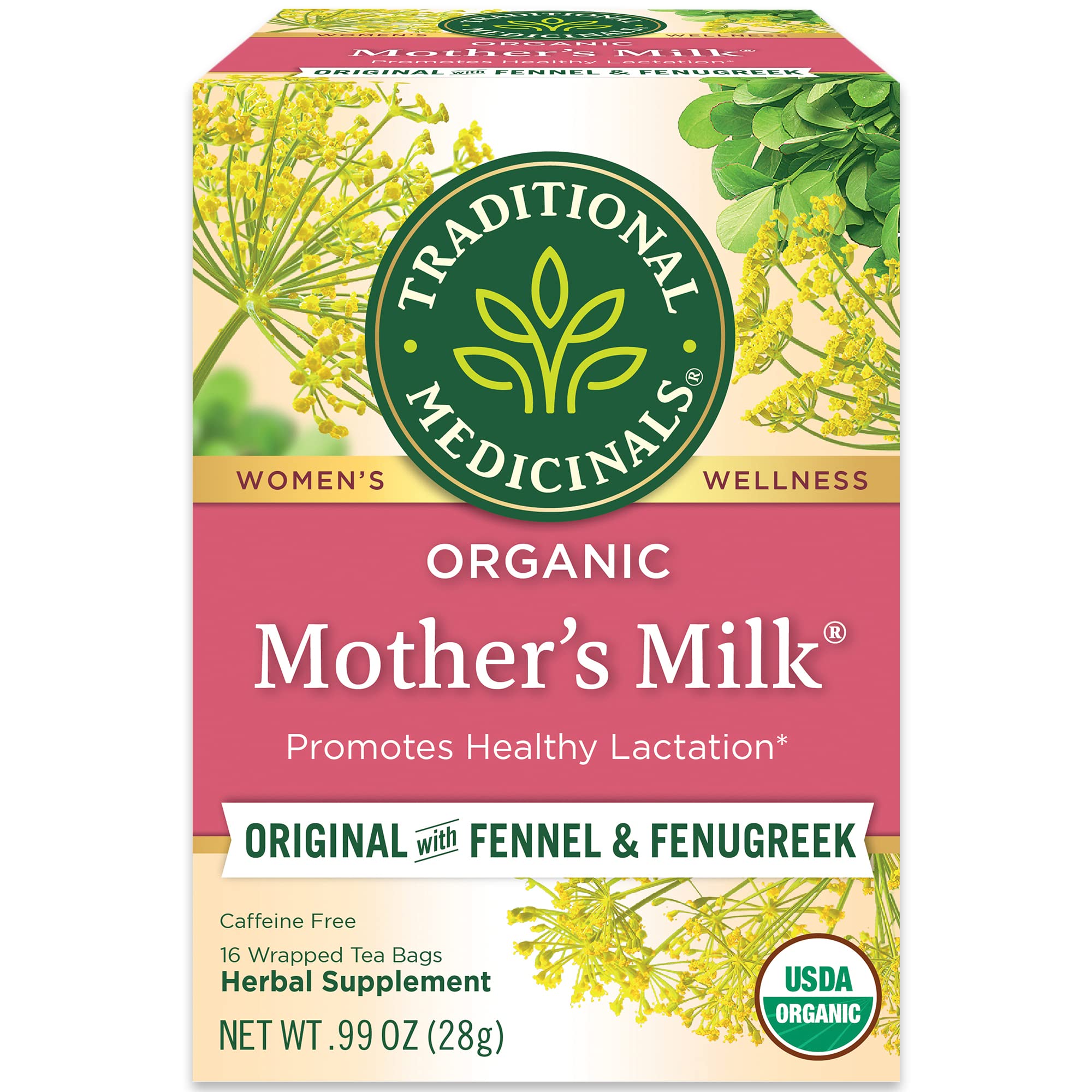 Buy now Traditional Medicinals Organic Raspberry Leaf Herbal Tea, Eases Menstrual Cramps & Supports Healthy Pregnancy, (Pack of 1) - 16 Tea Bags Mother's Milk 16 Count at indiglob india