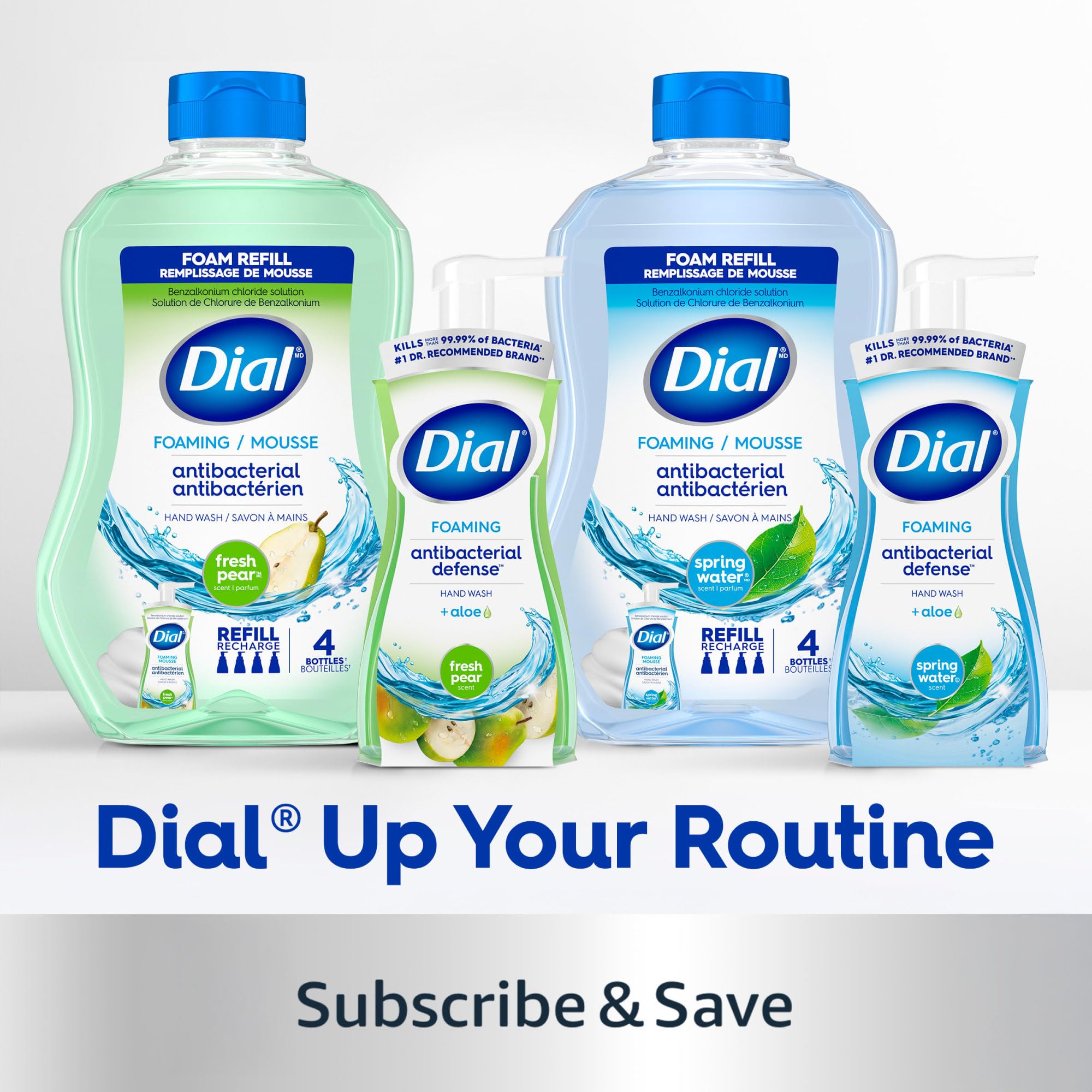 Dial Antibacterial Defense Foaming Hand Soap Refill, Spring Water, 52 Fl Oz | With aloe vera, dermatologist-tested, gentle on skin, free from parabens and SLS and SLES, moisturizing formula