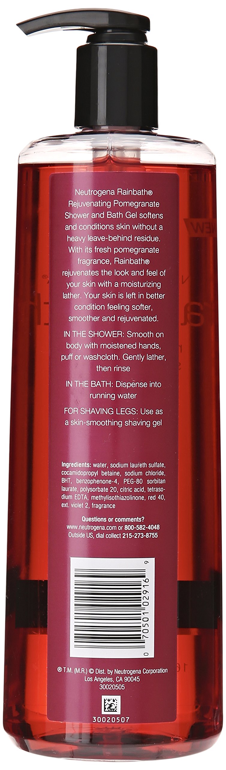 Buy now Neutrogena Rainbath Multi-pack of 3, 1 Original Formula, 1 Pomegranate and 1 Pear & Green Tea, 16 fl oz bottles at indiglob india