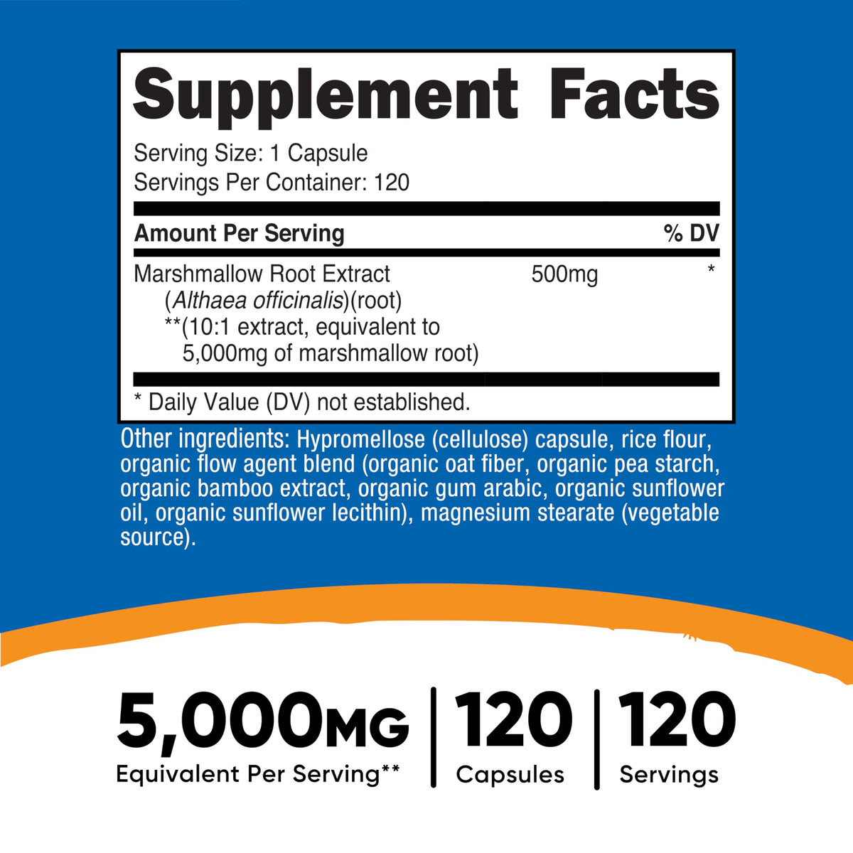 Nutricost Marshmallow Root 120 Capsules for 120 Servings Per Bottle