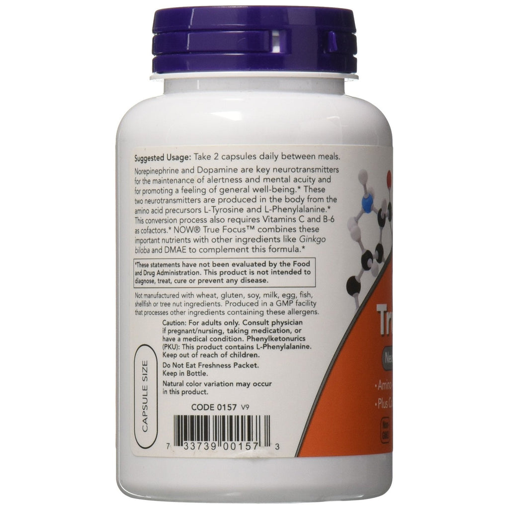 Buy now Now Foods True Focus, 90 Veg Capsules (2 Pack) at indiglob india