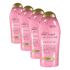 OGX Sensitive + Rose Water & Pink Sea Salt Body Scrub, 19.5 fl oz | Gentle Exfoliating Daily Body Wash, Rose Quartz, Softens Skin, Sulfate-Free Surfactants