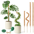 4 Pack Moss Pole, 2 Pack 28" & 2 Pack 48" Bendable Monstera Plant Support, Plant Stakes for Climbing Indoor Plants, Coco Coir Moss Pole for Potted Plants, Pothos, Philodendron