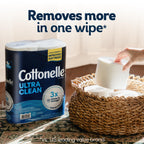 Cottonelle Ultra Clean Toilet Paper, 6 Mega Rolls = 24 Regular Rolls