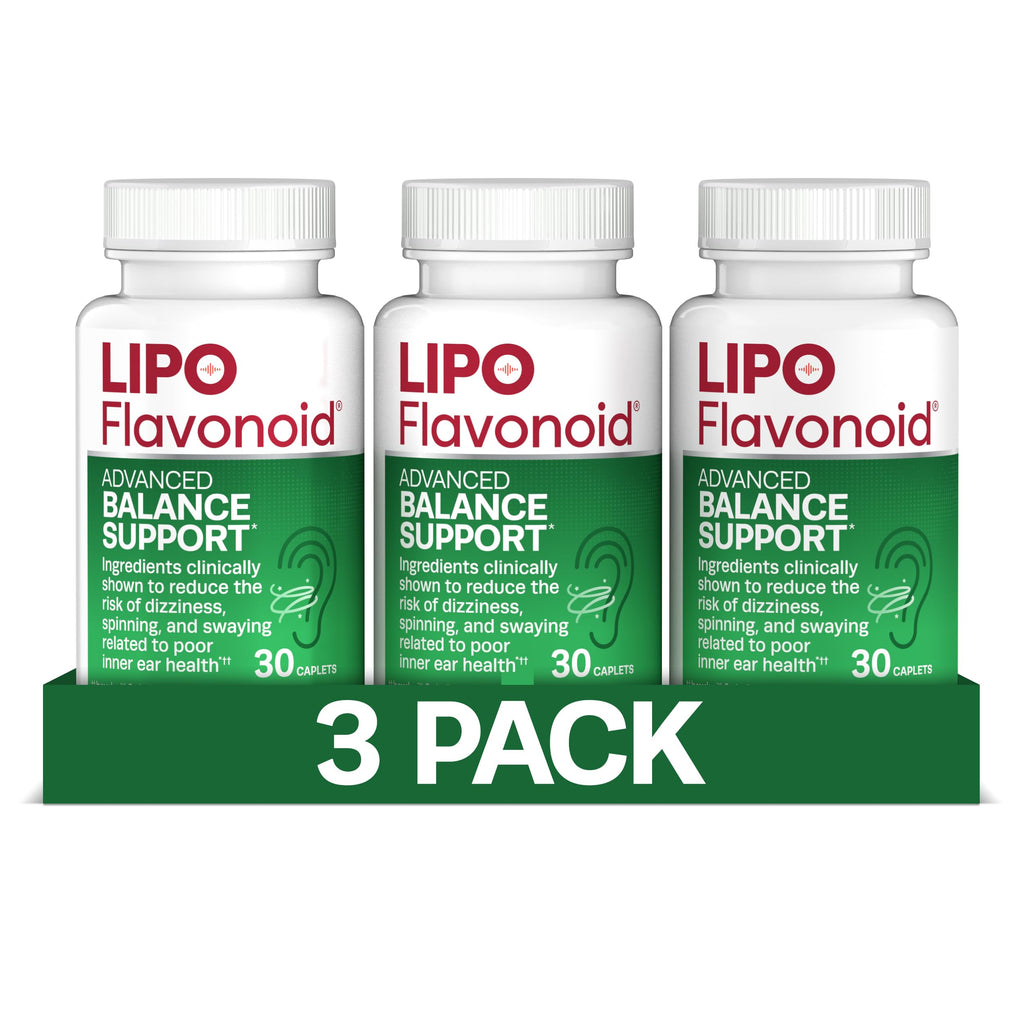 Lipo-Flavonoid for Vertigo & Dizziness Relief, Clinically Tested Formula with Ginkgo Biloba, Vitamin D, & Vitamin B Complex, Inner Ear Health & Balance Support, 30-Count (Pack of 2)