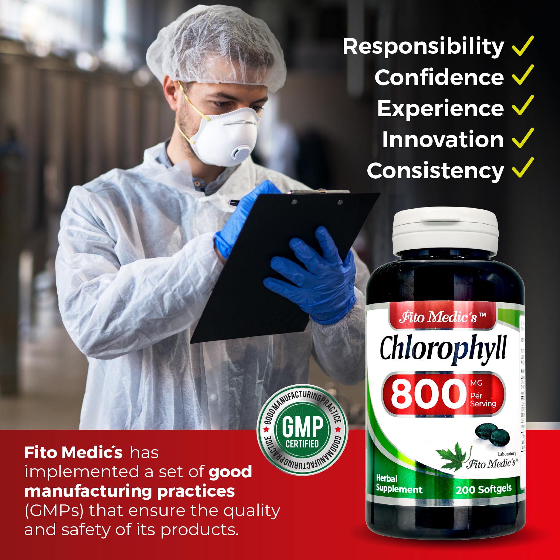 Lab | chlorophyll | chlorophyll pills | 200 Softgels | clorofila.