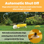 Nelson Rain Train 13,500 Square Feet Cast Iron Outdoor Lawn Traveling Water Sprinkler for Yard, and Garden, with Auto Shut Off, Yellow