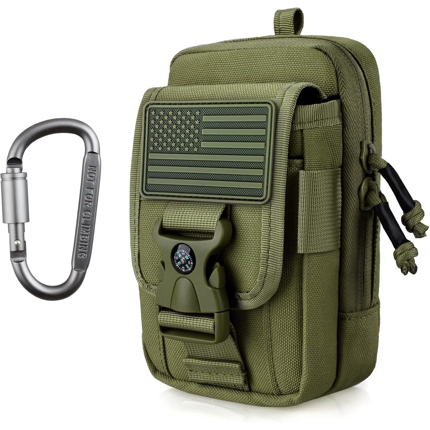 Buy now WYNEX Tactical Compass Phone Pouch, Large Molle Smartphone Holster Case Double Capacity Small Utility EDC Pouch with Compass Buckle and Carabiner Army Green at indiglob india