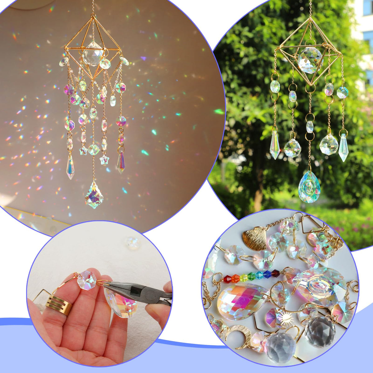 DIY Suncatchers, 400pcs Sun Catchers Supplies Kit Art and Crafts for Adults