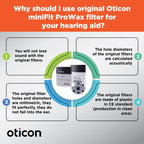 Genuine Oticon Minifit ProWax Filter Wax Guards, OEM Replacements for Oticon Hearing Aids Supplies, Genuine OEM Denmark Oticon Branded Accessories for Optimal Performance (2 Packs/Total 12 Filters)