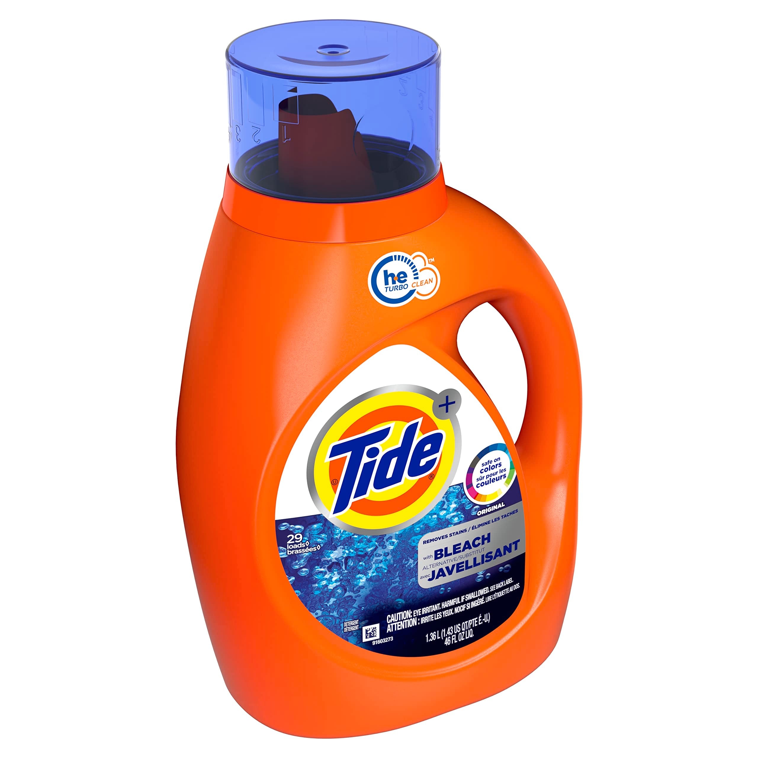Buy now Tide Plus Bleach Alternative HE Turbo Clean Liquid Laundry Detergent, 46fl oz, 29 Loads at indiglob india